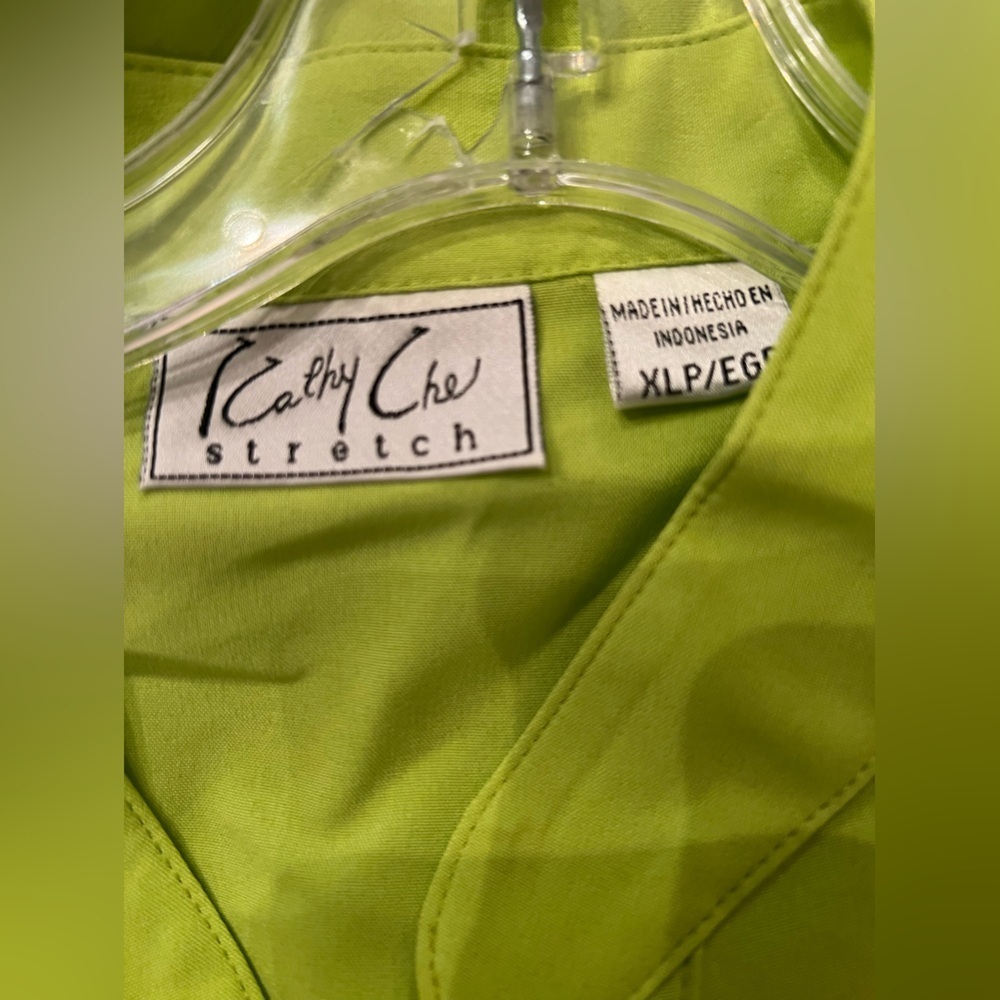 KATHY CHE NEW YORK STRETCH MILITARY SHIRT  COLOR IS CITRUS. SIZE PXL. NWT - Picture 8 of 8